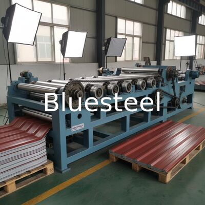 屋根パネル製造用の1インチのトランスミッションチェーンと75mmのローラー直径を備えた鋼構造タイルロール成形機